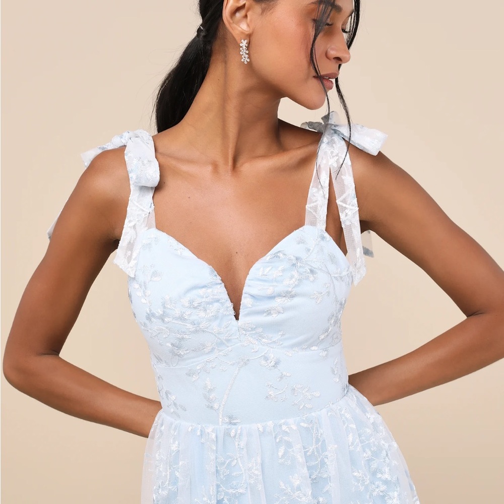 Lulu's Light Blue Sweetheart Sundress